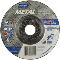 NORTON: 5 X 1/4 X 7/8 TYPE 27 GRINDING WHEEL* APPLICATION: STEEL / STAINLESS, 24 GRIT